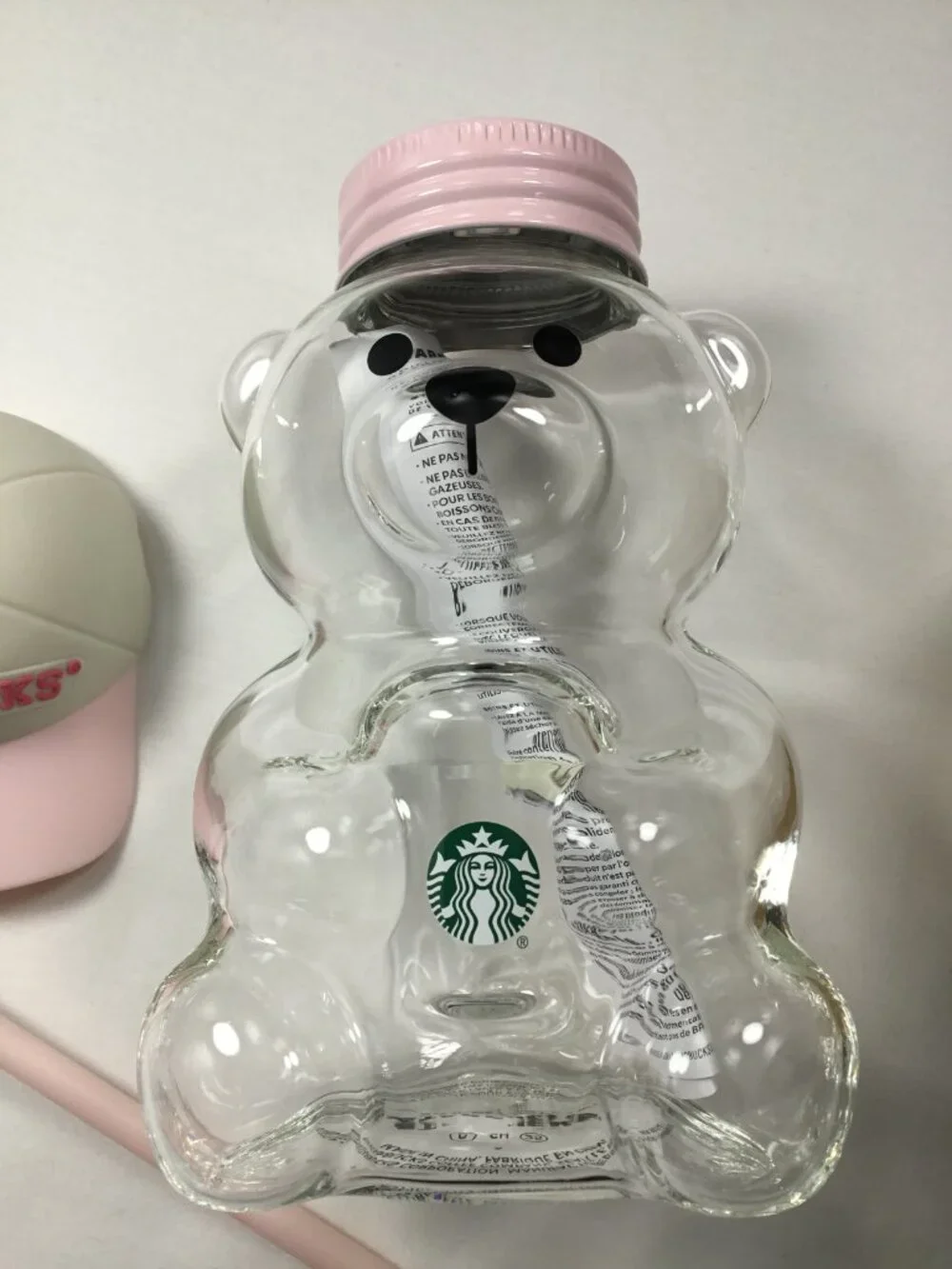 Starbucks Pink Bearista Glass Cold Cup 20 oz